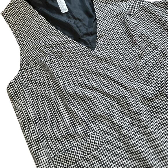 Plus size Vintage 90s Houndstooth Wool Preppy Dress |Dark Academia 22W 197 | - Picture 6 of 8